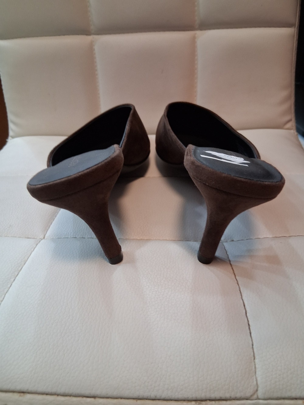 Aerosoles Brown Suede Pointed-Toe Slide In Mules Heels Size 11 - Picture 3 of 5